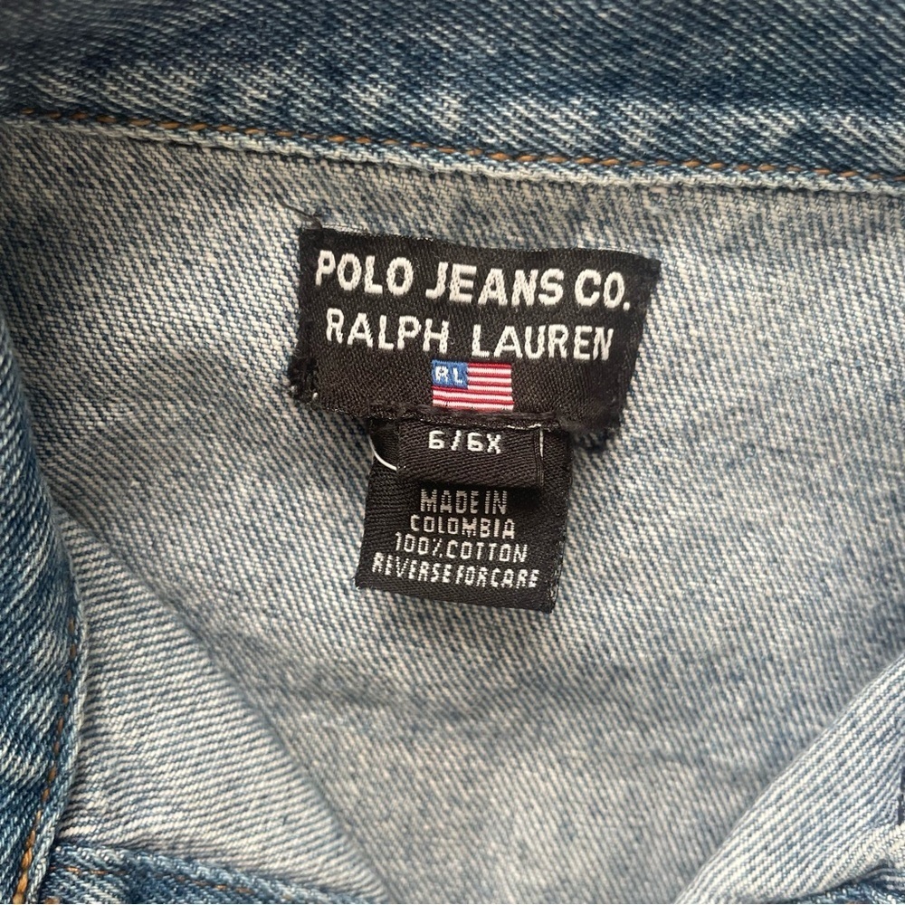 Vintage Polo Jeans Ralph Lauren American Flag Denim Jacket - Picture 3 of 8